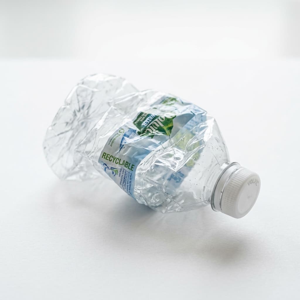 Botol plastik PET yang sedang discan